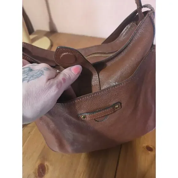 FRYE Olivia Large Leather Crossbody Shoulder Bag Cognac Super Nice!! - Picture 8 of 11